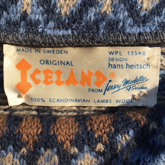 Vintage 1960s Iceland Lambs Wool Knit Sweater | Jersey Modeller Hans Heitsch - Picture 2 of 7